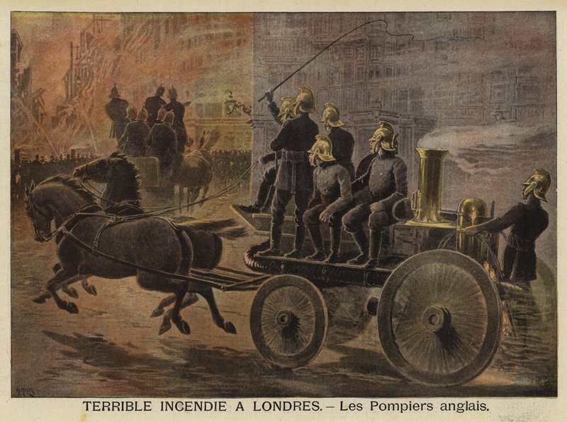 Terrible Fire in London, 1897 by French School
