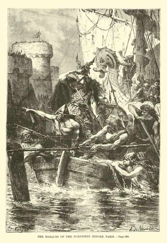The Barques of the Northmen Before Paris by French School