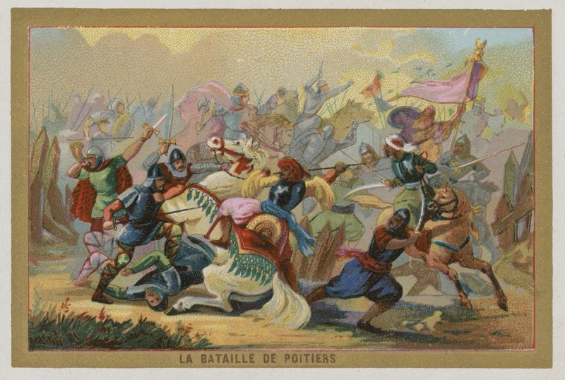 The Battle of Poitiers, France, 732 by French School