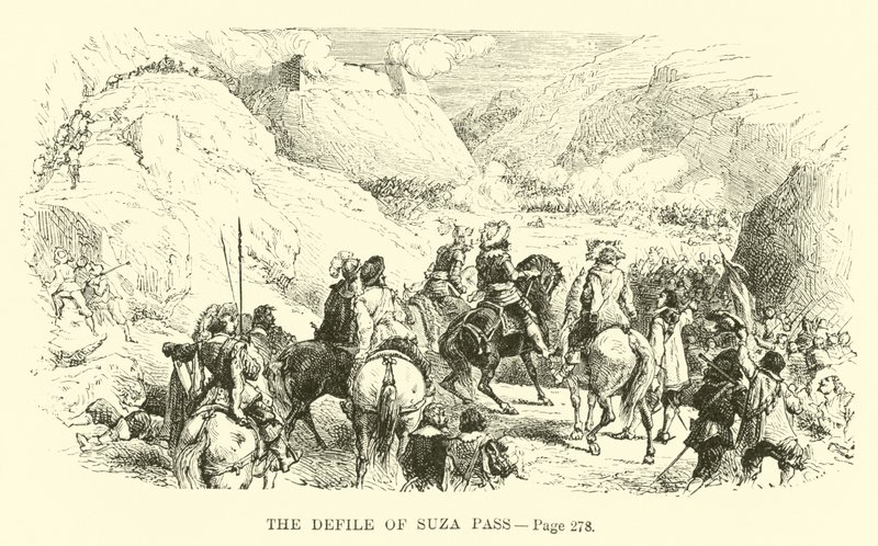 The Defile of Suza Pass by French School
