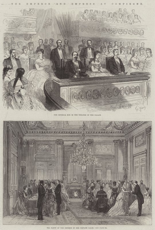 The Emperor and Empress at Compiegne by French School