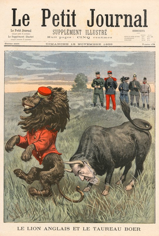 The English lion and the Boer bull by French School