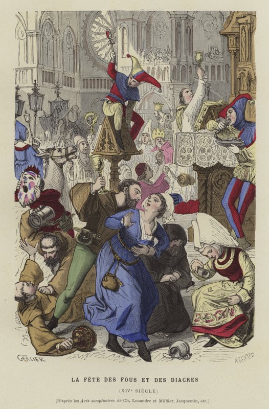 The Feast of Fools and Deacons, 14th Century by French School
