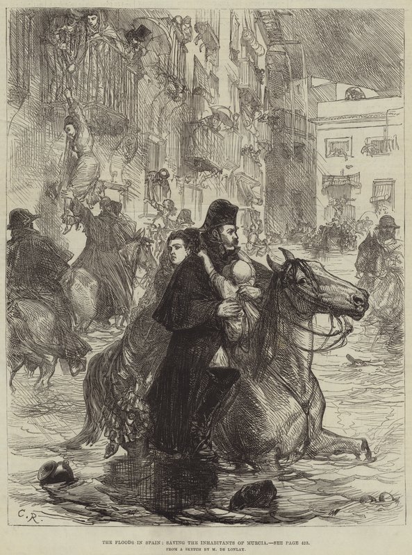 The Floods in Spain, Saving the Inhabitants of Murcia by French School