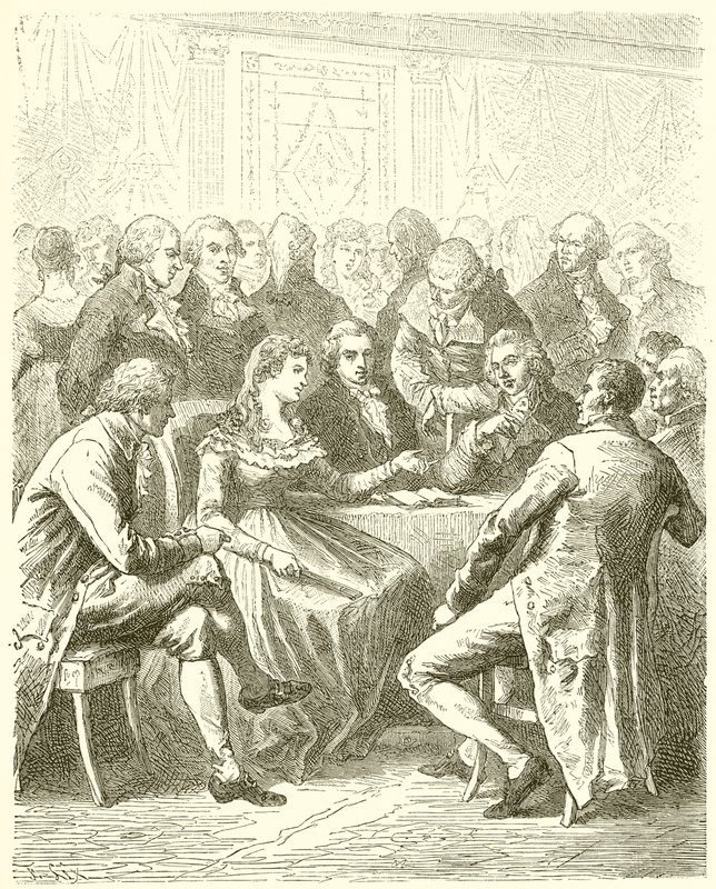 The Girondins at the Home of Madame Roland by French School