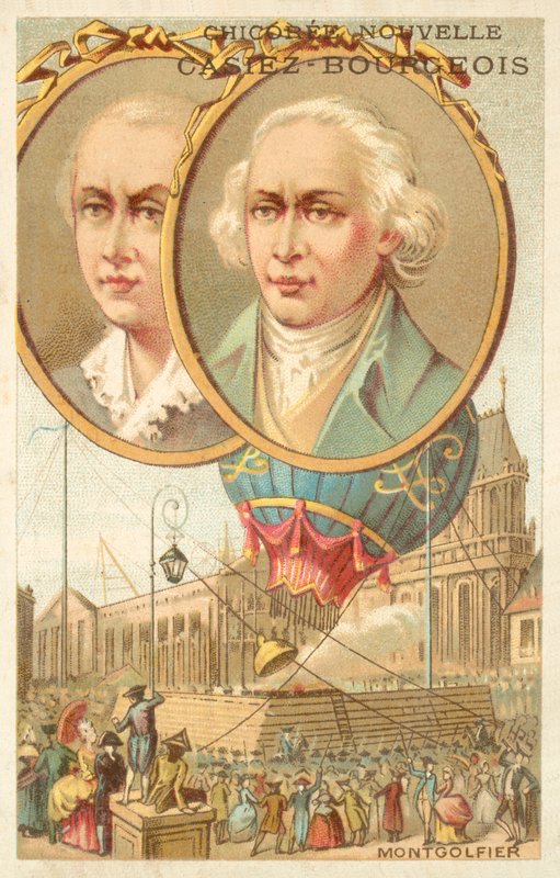 The Montgolfier Brothers by French School