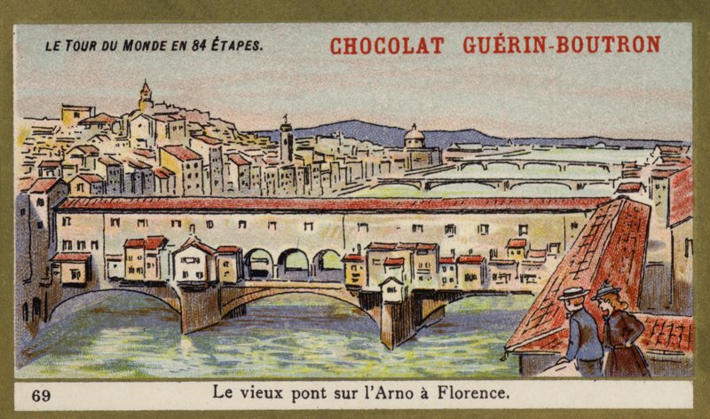 The Ponte Vecchio over the Arno, Florence by French School