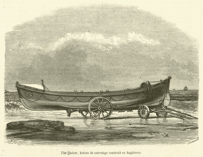 The Quiver, lifeboat built in England (engraving) by French School