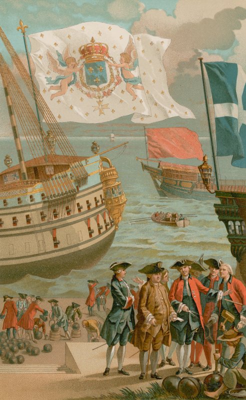 The Royal Flag, the Galley Flag, the Flag of the Merchant Navy by French School