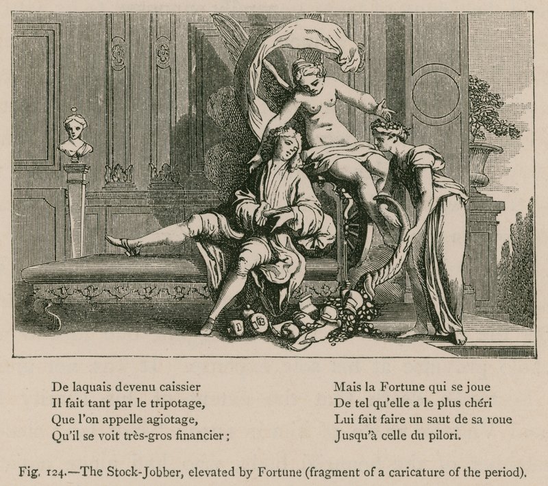 The Stock-Jobber, elevated by Fortune (Fragment of a Caricature of the Period) by French School