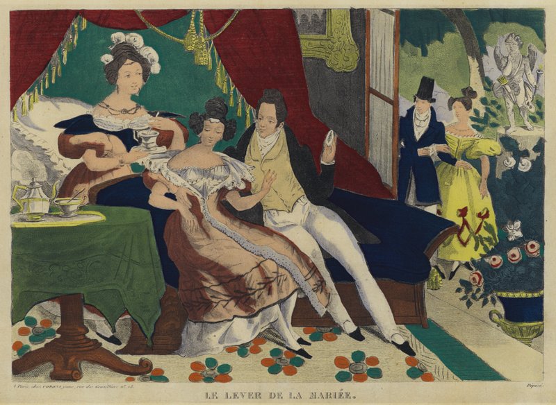 The Bride Getting Up in the Morning by French School