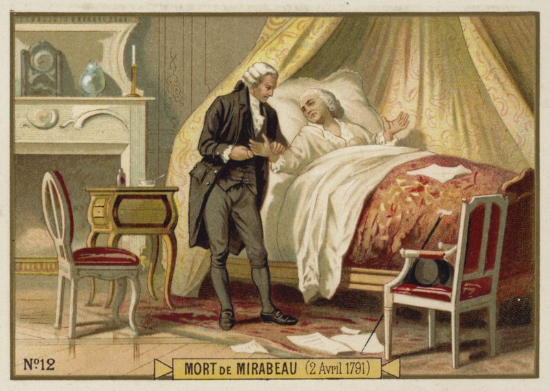 The death of Mirabeau, 2 April 1791 by French School