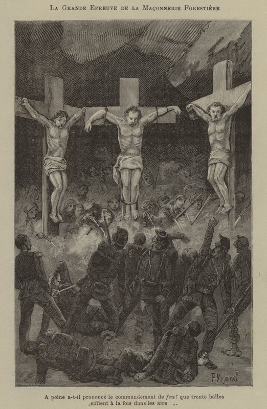 The great test of the masons of the forest by French School
