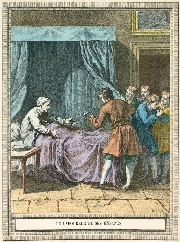 The labourer and his children by French School