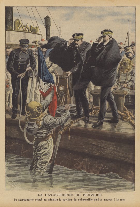 The loss of the French Navy submarine Pluviose by French School