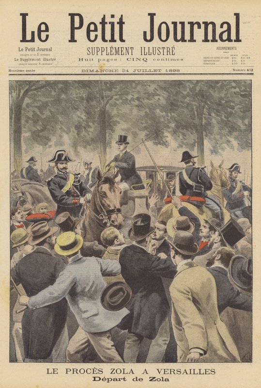 The trial of Emile Zola at Versailles by French School