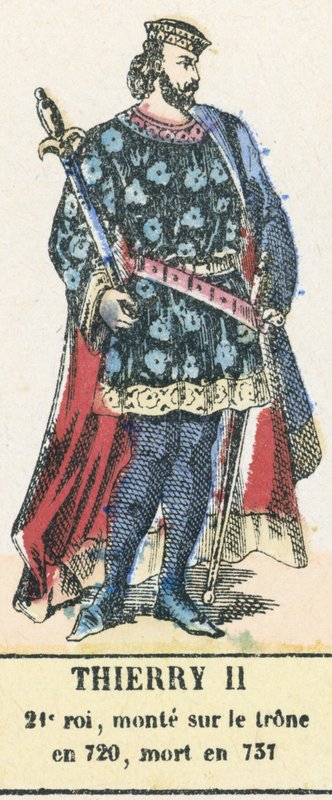 Thierry II, 21st King, Ascended the Throne in 720, Died in 737 by French School