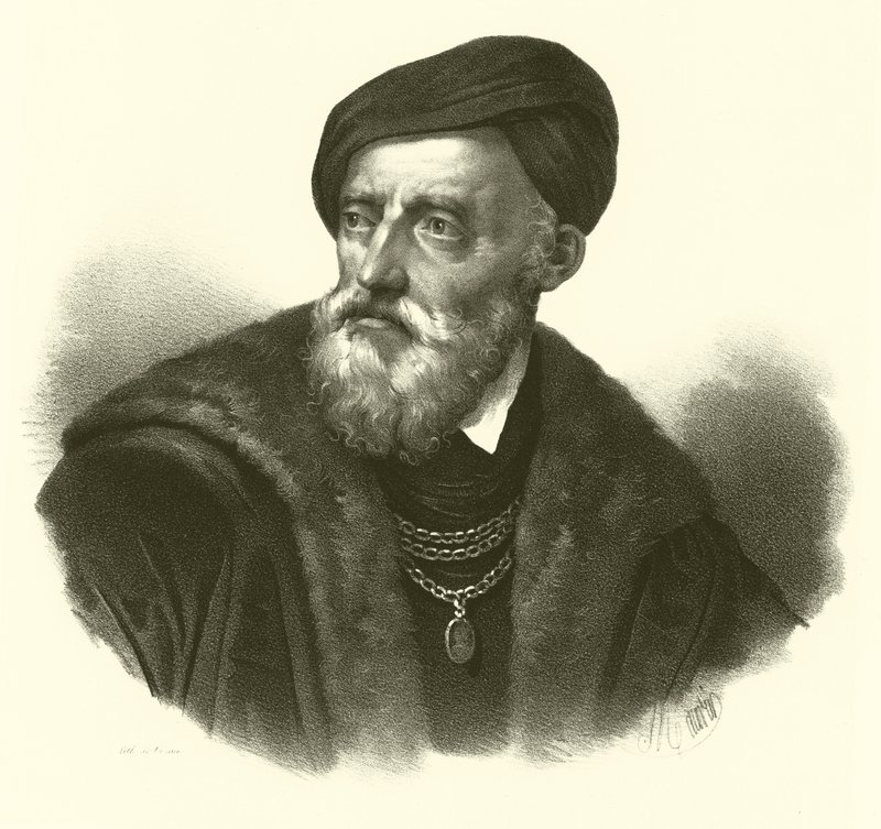 Tiziano Vecelli or Tiziano Vecellio, known in English as Titian, Portrait by French School