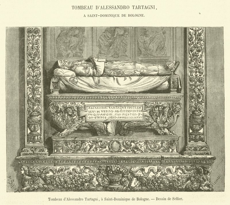 Tomb of Alessandro Tartagni, at Saint-Dominique of Bologna (engraving) by French School