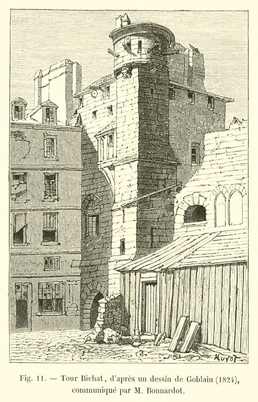 Bichat Tower, after a drawing by Goblain, 1824, communicated by Mr. Bonnardot by French School