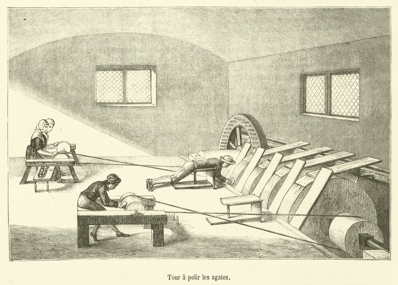 Agate Polishing Lathe (engraving) by French School