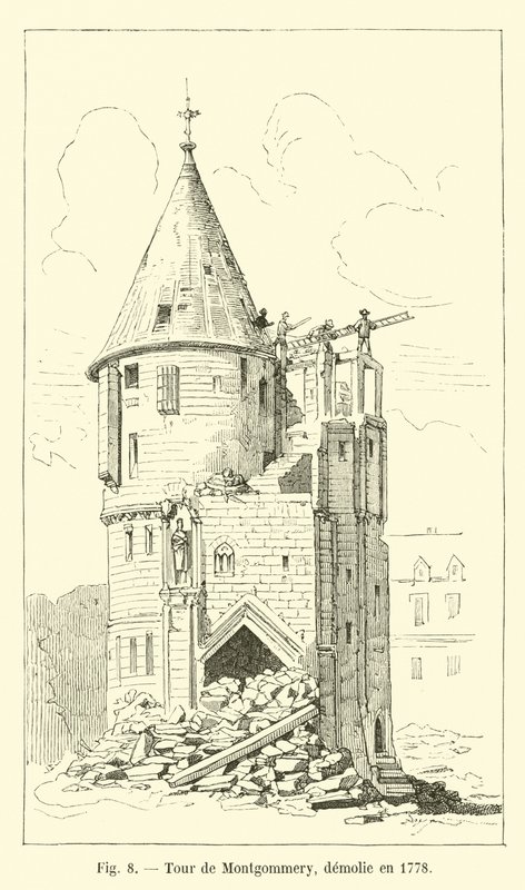 Montgommery Tower, demolished in 1778 by French School