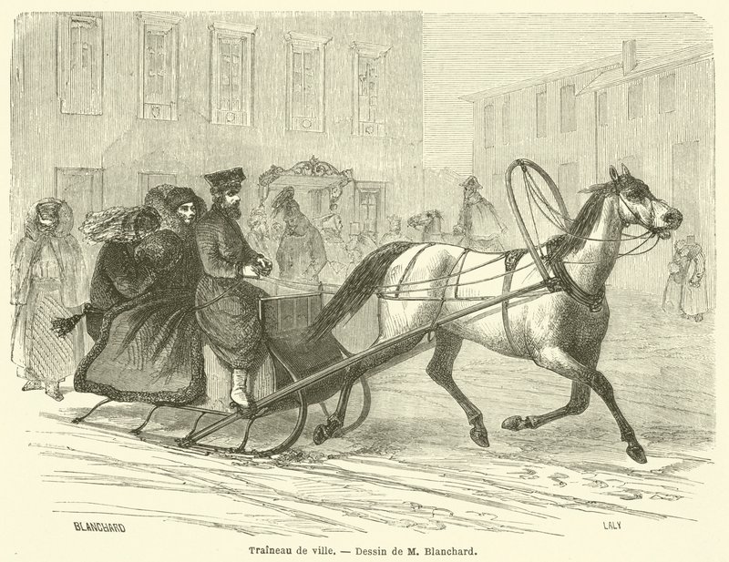 City sleigh by French School