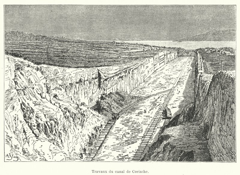Works on the Corinth Canal by French School