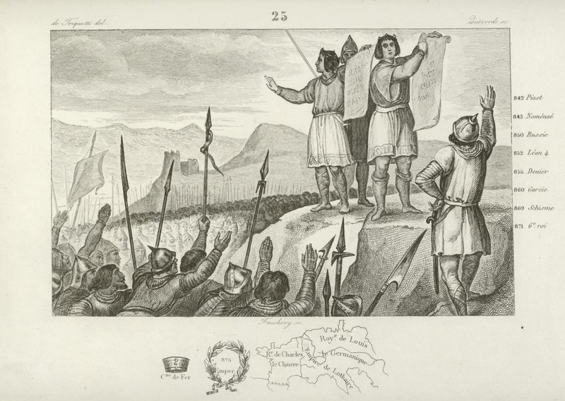 Treaty between Charles the Bald and his brother Louis the German, Strasbourg, 842 by French School