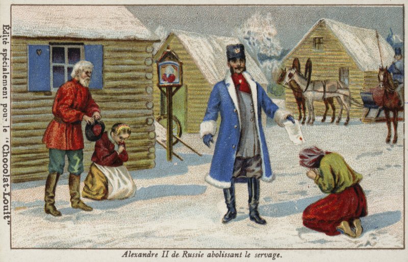 Tsar Alexander II of Russia Abolishing Serfdom by French School