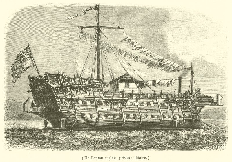 An English Pontoon, Military Prison by French School