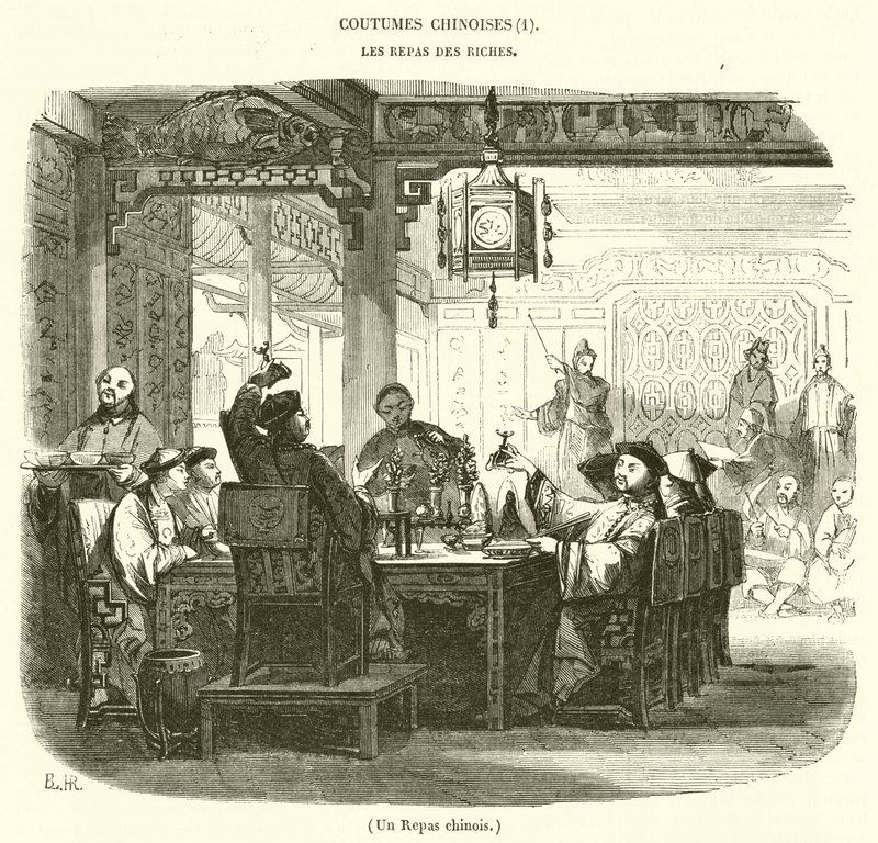 A Chinese Meal (engraving) by French School