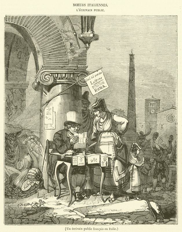 A French public writer in Italy by French School