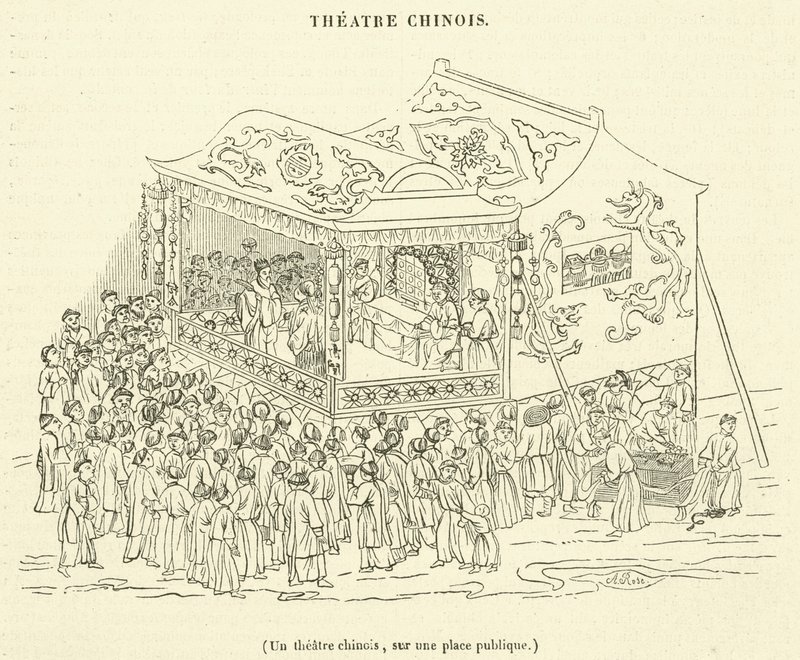 A Chinese theater, in a public square by French School