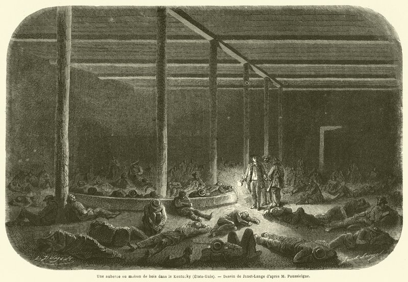An Inn or Wooden House in Kentucky (United States) (engraving) by French School