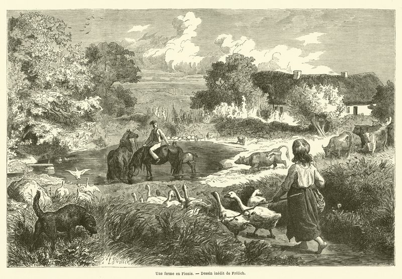 A farm in Fionie by French School
