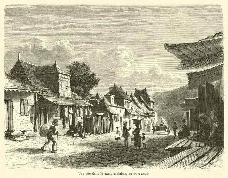 A street in the Malabar camp, at Port-Louis by French School