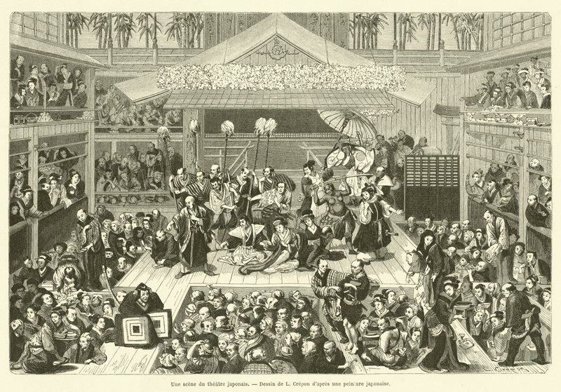 A Scene from the Japanese Theater (engraving) by French School