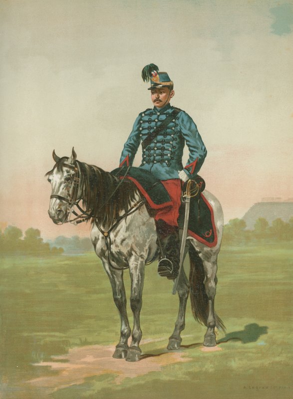 Unidentified French Soldier on Horseback by French School