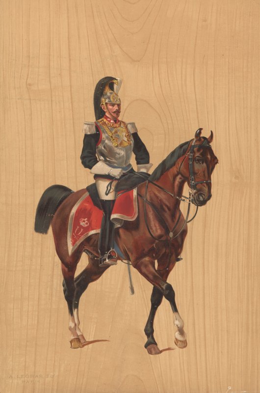 Unidentified Soldier on Horseback by French School