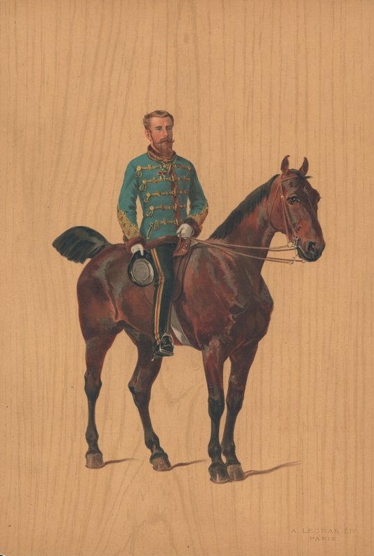 Unidentified Soldier on Horseback by French School