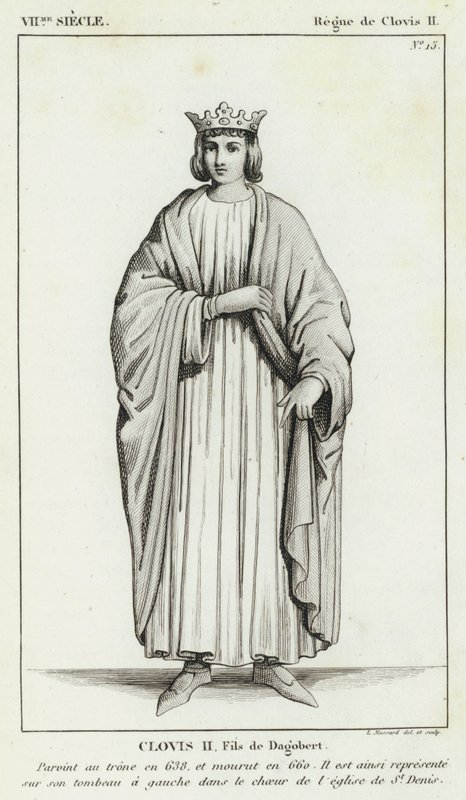 7th Century, Reign of Clovis II, Clovis II, Son of Dagobert (engraving) by French School