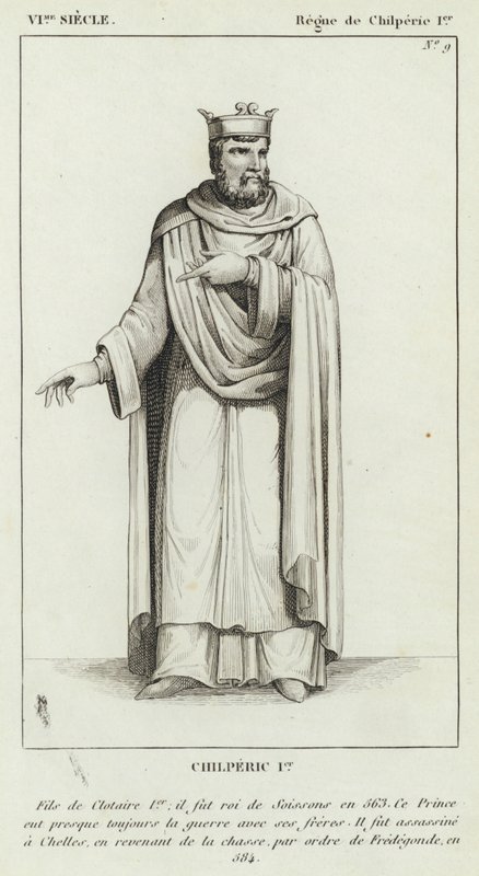 6th Century, Reign of Chilperic I, Chilperic I (engraving) by French School
