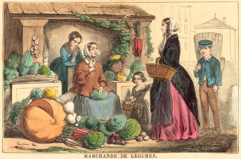 Vegetables (engraving) by French School