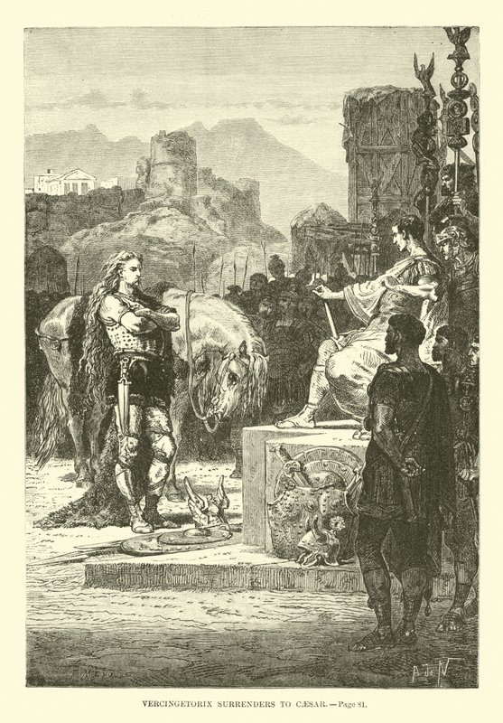 Vercingetorix Surrenders to Caesar by French School