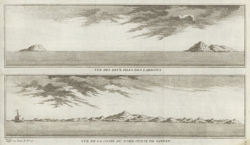 Views of the Mariana Islands and the Coast of Northwestern Saipan by French School