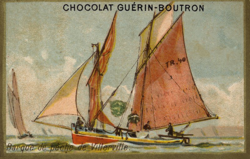 Villerville fishing boat by French School