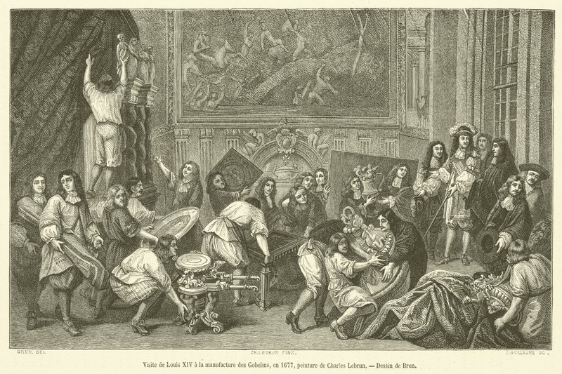 Visit of Louis XIV to the Gobelins Manufactory, 1677 by French School