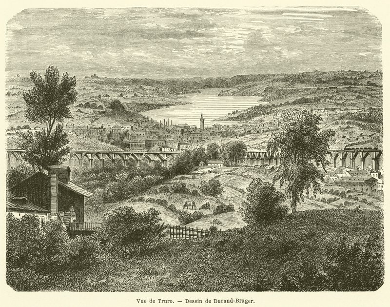 View of Truro (engraving) by French School