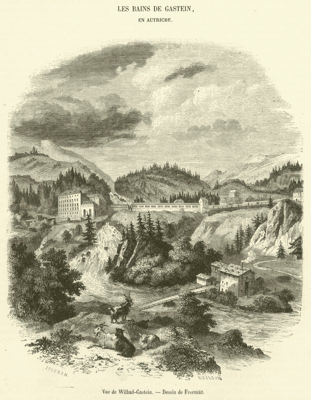 View of Wilbad-Gastein by French School